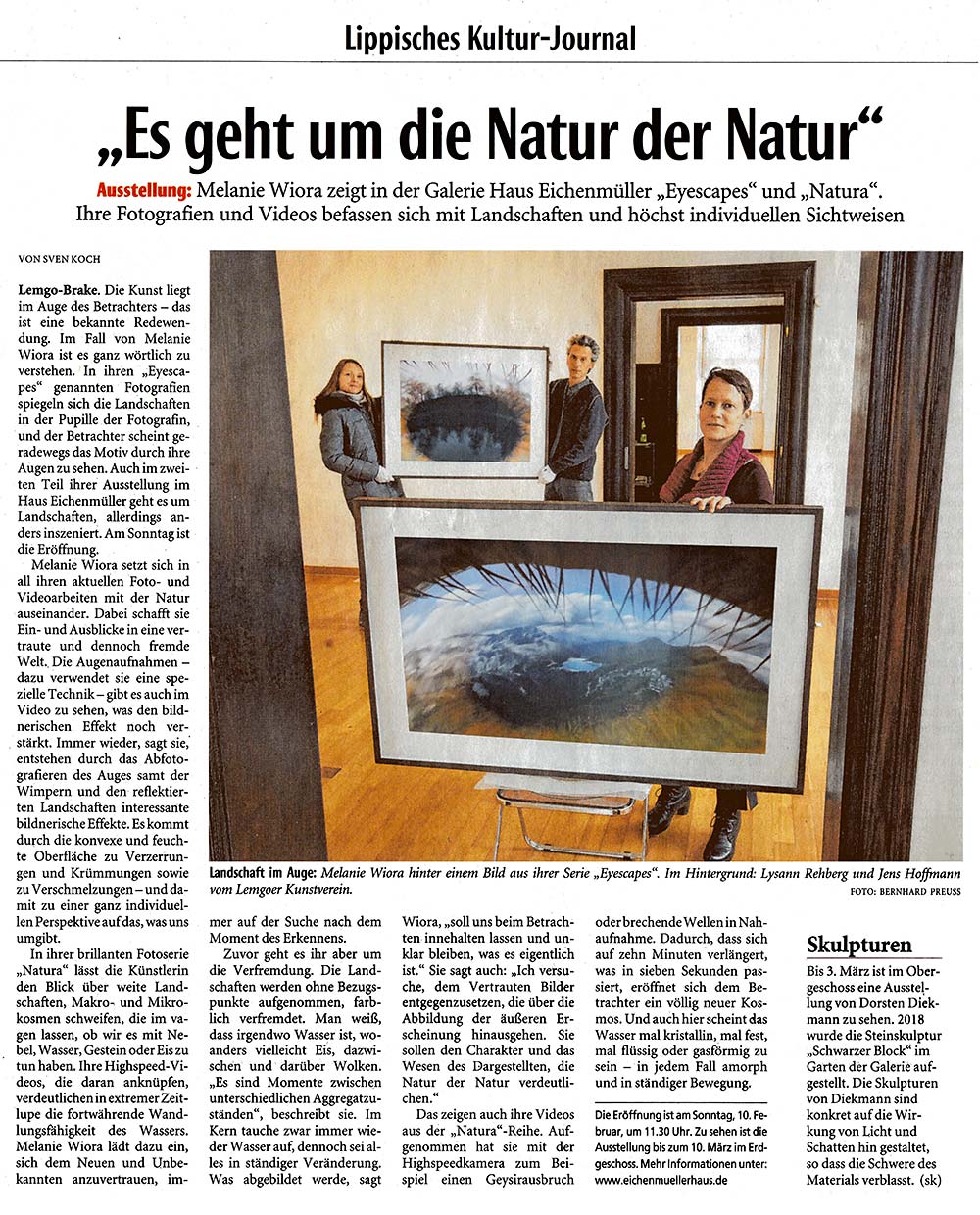 „Es geht um die Natur der Natur“, Lippisches Kultur-Journal, 8. Februar 2019